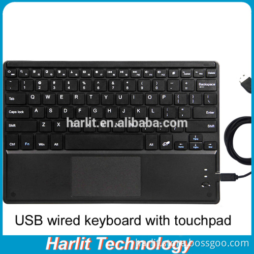 OEM Ultra Thin USB Wired Keyboard With TouchPad Panel For Tablet PC Wired Keyboard Integrated Touchpad